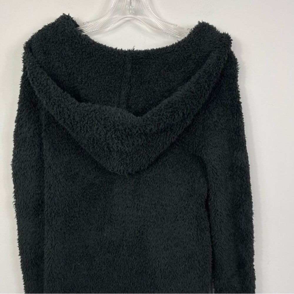 Barefoot Dreams CozyChic Relaxed Zip Up Pocket Hoodie Fuzzy Jacket Black 515 M - Picture 8 of 14